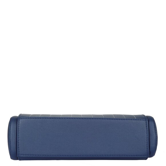 Women’s Vegan Leather Blue Top-Handle Handbag | Crossbody Sling Bag, Purse - Picture 6 of 11